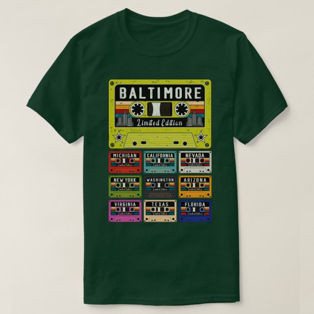 T-shirt Rétro de Baltimore City (Design devant)