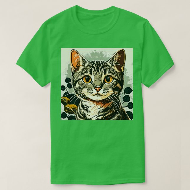 T-shirt Rétro de chat vintage (Design devant)