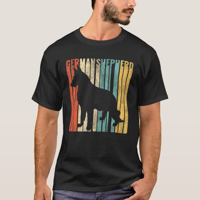 T-shirt Retro de German Shepherd 1970 (Devant)