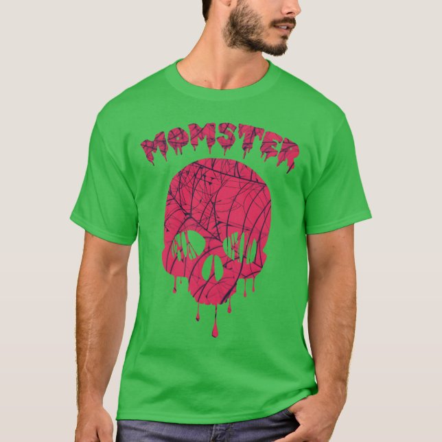 T-shirt Rétro de Halloween Maman Monster (Devant)