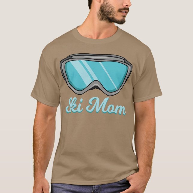 T-shirt Rétro de la mère de ski (Devant)