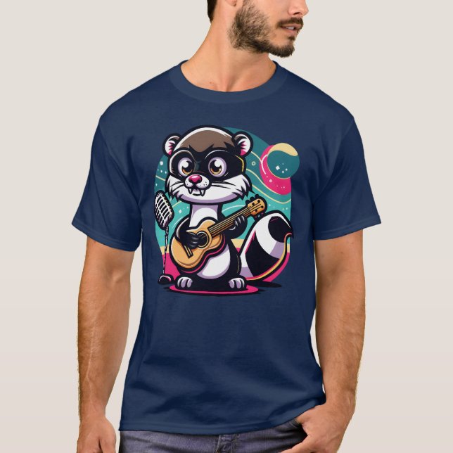 T-shirt Rétro de musique de Ferret (Devant)