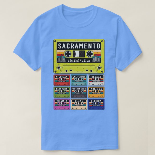 T-shirt Rétro de Sacramento City (Design devant)