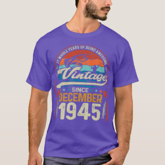 T-shirt Rétro Décembre 1945 77 Ans Amoureux de la pêche 77