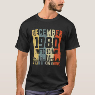 T-shirt Retro Décembre 1980 Drôle 40e anniversaire Cadeau