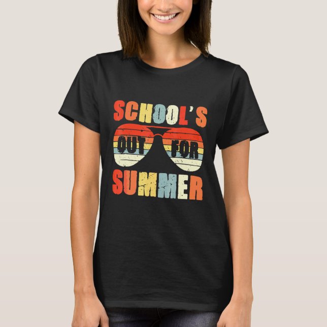 T-shirt Retro Dernière Journée D'Écoles Sorties Pour Ensei (Devant)