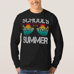 T-shirt Retro Dernière Journée D'Écoles Sorties Pour L'Été