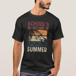 T-shirt Retro Dernière Journée D'Écoles Sorties Pour L'Été