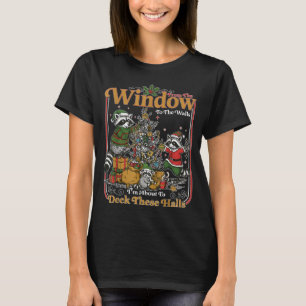 T-shirt Rétro des fenêtres aux murs drôle de raton laveur