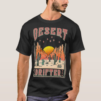 T-shirt Retro Desert Cactus Sunset Desert Drifter Western