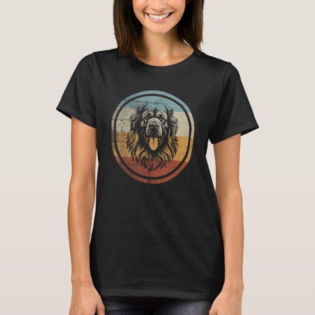 T-shirt Retro Design Leonberger Dog (Devant)