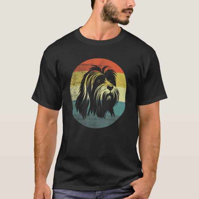 T-shirt Retro Design Vintage Chien Lowchen (Devant)