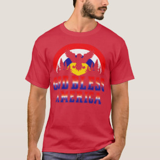 T-shirt Retro détendu Dieu bénit l'Amérique 4 juillet