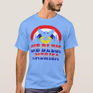 T-shirt Retro détendu Dieu bénit l'Amérique 4 juillet