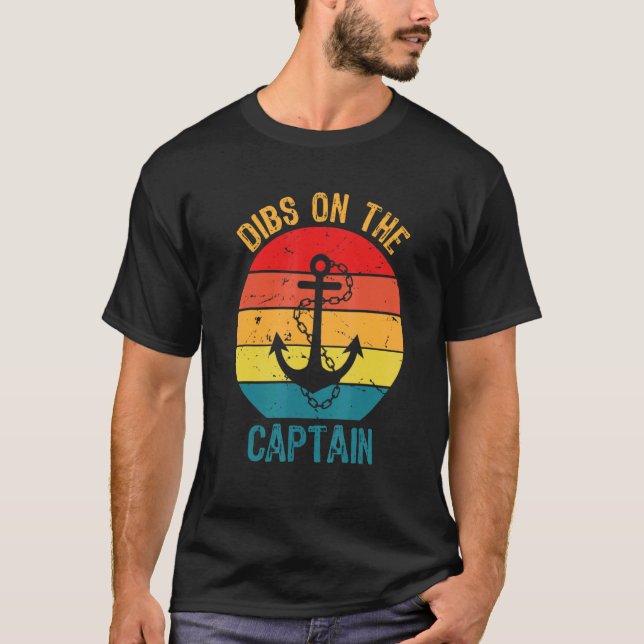 T-shirt Retro Dibs sur le capitaine Pirate (Devant)