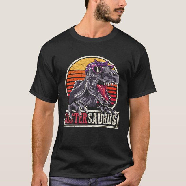 T-shirt Retro Dinosaur Soeur Idée cadeau Sistersaurus T Re (Devant)