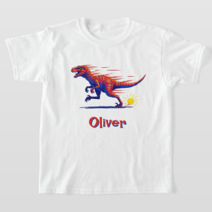 T-shirt Rétro Dinosaure Rapace à Grande Vitesse