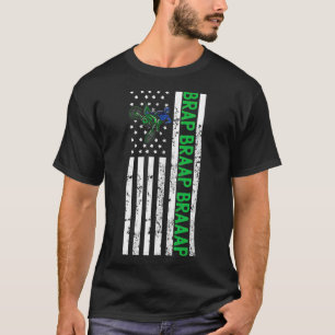 T-shirt Retro Dirt Bike American Flag Graphic Vintage