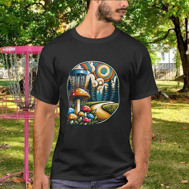 T-shirt Retro Disque Golf Psychedelic Ai Art (Créateur téléchargé)
