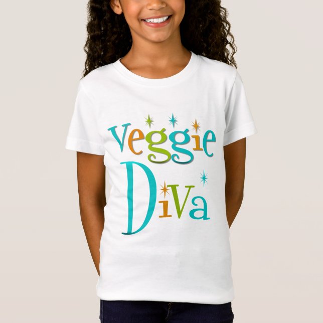 T-Shirt Rétro diva végétarienne (Devant)