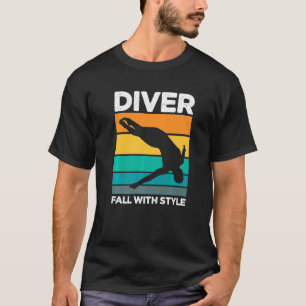 T-shirt Retro Diver Fall Avec Style Plongée Scuba Plongée 