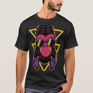 T-shirt Retro DJ Gorilla avec casque Silverback Monkey