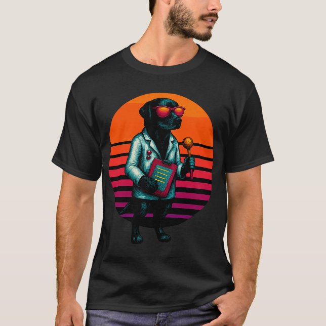 T-shirt Retro Dog with Exercise Therapy Physical Therapist (Devant)