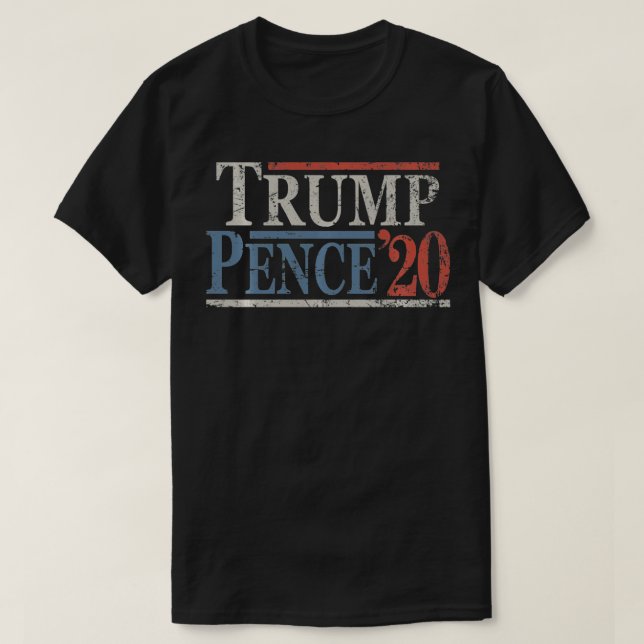 T-shirt Rétro Donald Trump Mike Pence 2020 (Design devant)