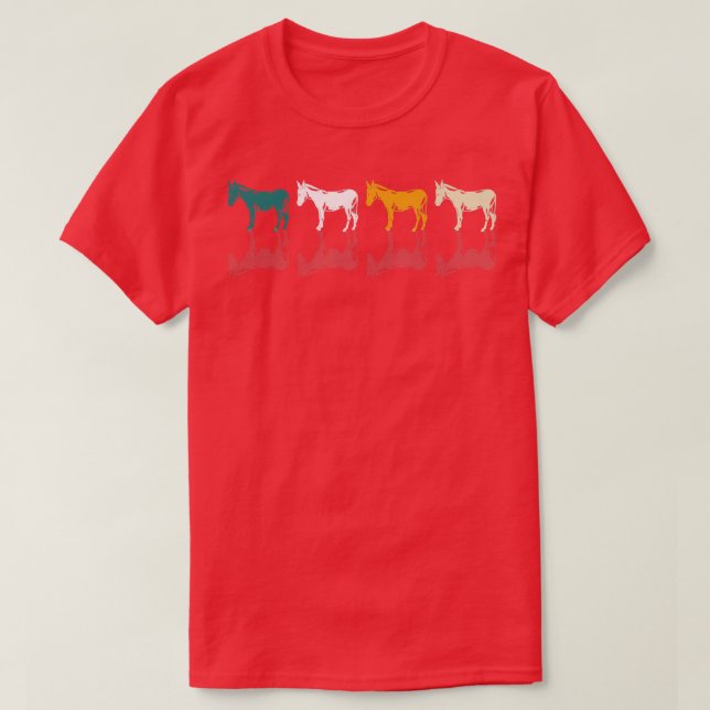 T-shirt Rétro Donkey Lover Fermier Animal de ferme Donkey (Design devant)