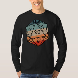 T-shirt Retro Dragon Dungeon Dice D20 Dice Art Rpg Gamer