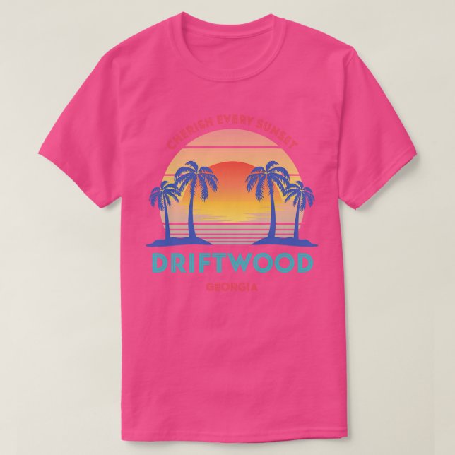 T-shirt Rétro Driftwood Beach Chercher chaque coucher de s (Design devant)