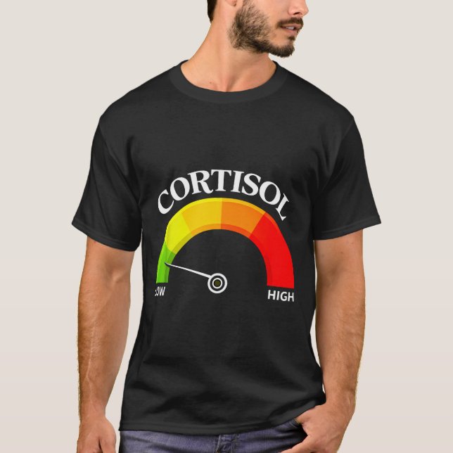 T-shirt Rétro drôle niveaux de cortisol bas v meme  (Devant)