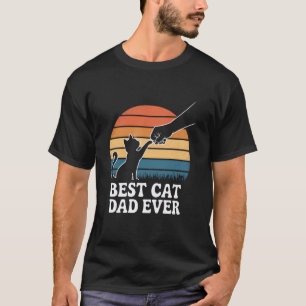 T-shirt Rétro Drôle Papa Chat Vintage Bump Poing Meilleur