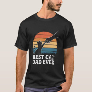 T-shirt Rétro Drôle Papa Chat Vintage Bump Poing Meilleur