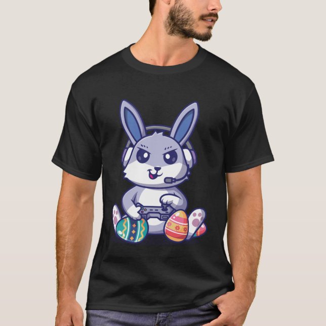 T-shirt Retro Easter Video Game Easter Gaming Graphics Hap (Devant)