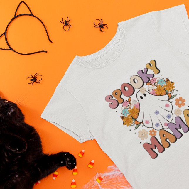 T-shirt Retro Éffrayant Mama Ghost halloween 80s Vibe (Créateur téléchargé)
