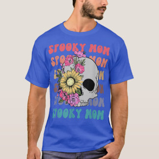 T-shirt Retro Éffrayant Maman Florale Boho Ghost Maman Hal