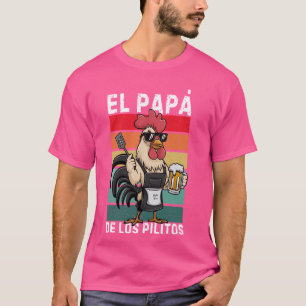 T-shirt Retro El Papa de lo pollitos drôle espagnol Dia de