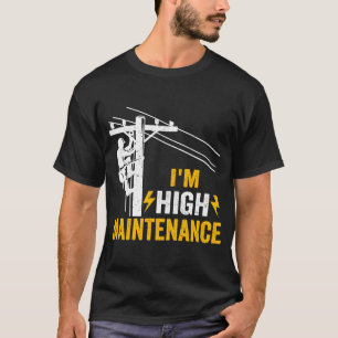 T-shirt Rétro Electricien Lineman Journeyman Je suis Grand