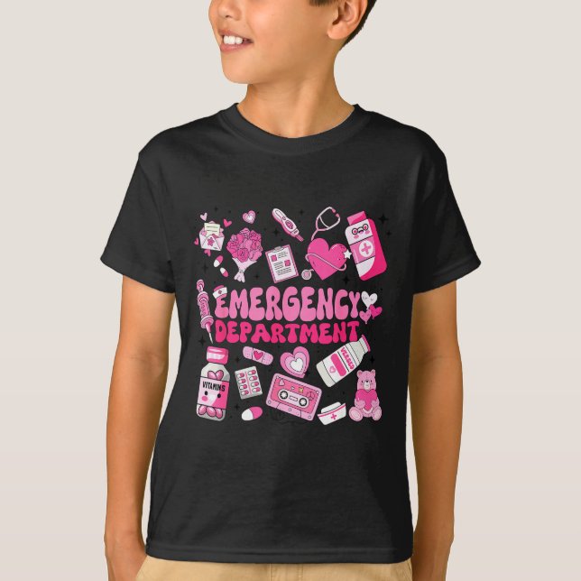 T-shirt Retro Emergency Department Nk Valentine Er Nurse W (Devant)