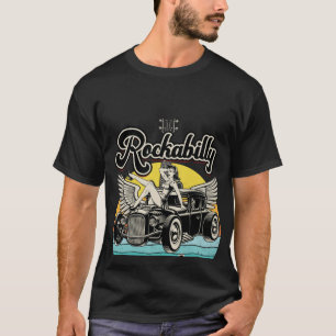 T-shirt Rétro-empreinte Rockabilly Jamais Meurt Vintage Ro