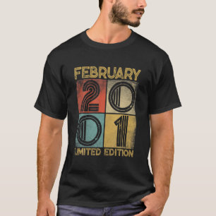 T-shirt Retro en détresse février 2001 21E anniversaire 21