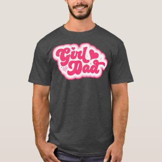 T-shirt Retro en rose Vintage papa de filles Fière Fathe