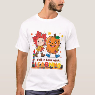 T-shirt Retro Enseignant Automne Png, Tomber dans l'amour 