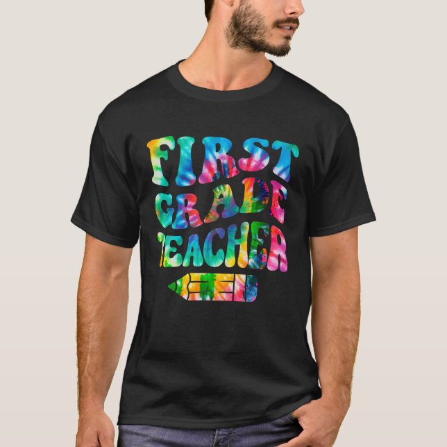 T-shirt Retro Enseignant de première année Tie Dye Funny 1 (Devant)