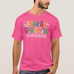 T-shirt Retro Enseignant Éffrayant Vie Enseignant Hallowee
