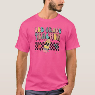 T-shirt Retro Enseignant Super de troisième année Joyeux P