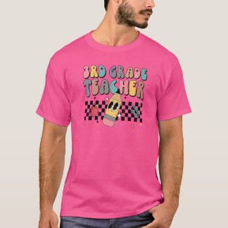 T-shirt Retro Enseignant Super de troisième année Joyeux P