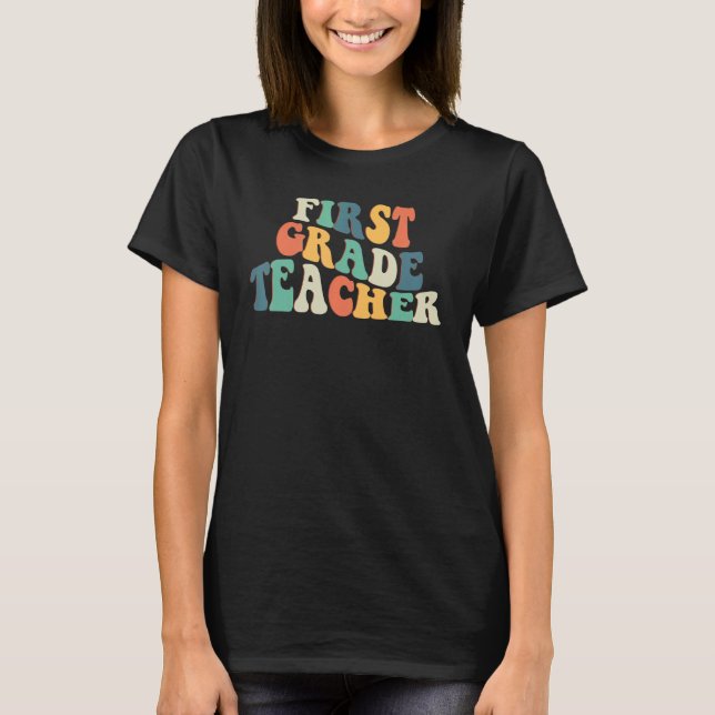 T-shirt Retro Enseignant Vie Enseignant de première année  (Devant)
