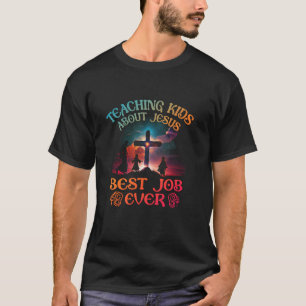 T-shirt Retro Enseigner les enfants À propos de Jésus est